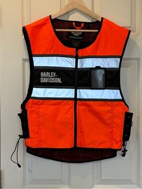 Harley Davidson Motorcycles Reflective Riding Vest Safety Large Unisex